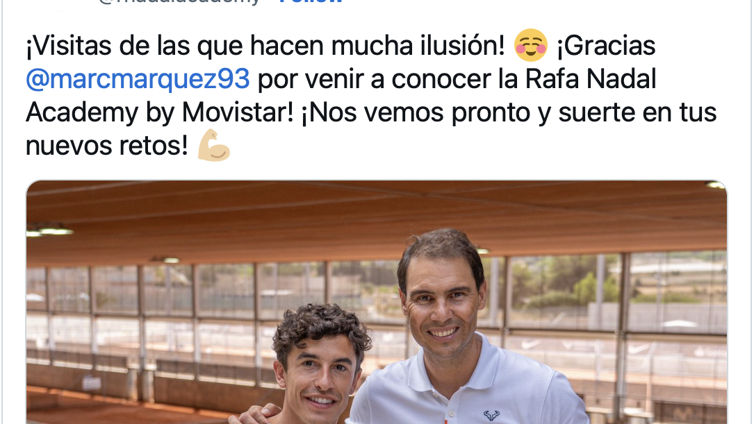Marc Marquez and tennis star Rafa Nadal